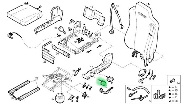 42538400 PRZYCISK FOTELA IVECO STRALIS