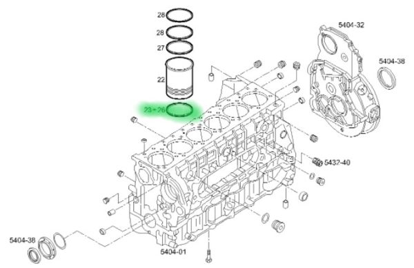 500378984 PODKŁADKA ODLEGŁOŚCIOWA POD TULEJE STRALIS Podkładka pod tuleje cylindra.