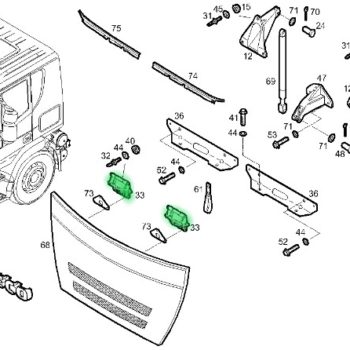 504032787 ZAWIAS MASKI IVECO EUROCARGO Strona zabudowy: lewa+prawa