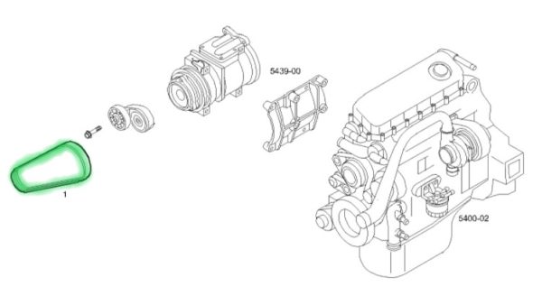 504129824 PASEK KLINOWY KLIMATYZACJI STRALIS 4PK1041 ELASTYCZNY WIELOROWKOWY