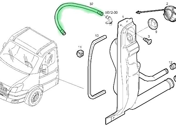 504180451 PRZEWÓD ODPOWIETRZAJĄCY ZBIORNIKA PALIWA 690mm