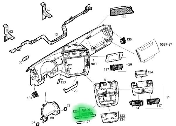 504353515 SCHOWEK NA PRZEDMNIM PANELU IVECO STRALIS