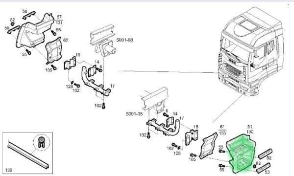 504368376 STOPIEŃ LEWY IVECO STRALIS