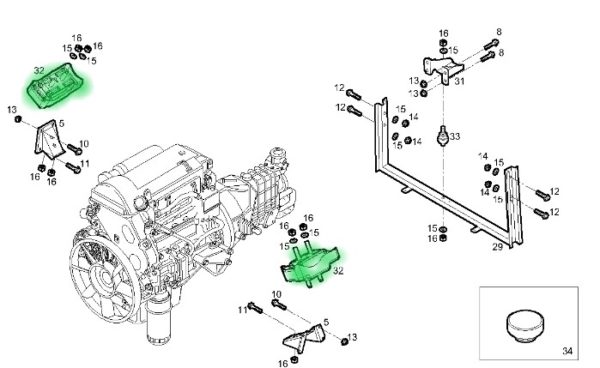 5801283685 PODUSZKA SILNIKA IVECO DAILY 2012-