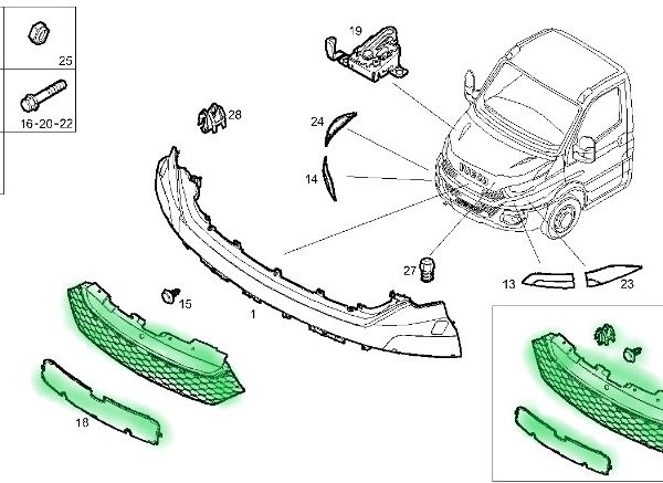 5801587018 KRATKA CHŁODNICY IVECO DAILY 14-