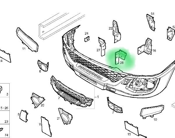 5801618733 WSPORNIK ZDERZAKA LEWY PRZEDNI IVECO DAILY