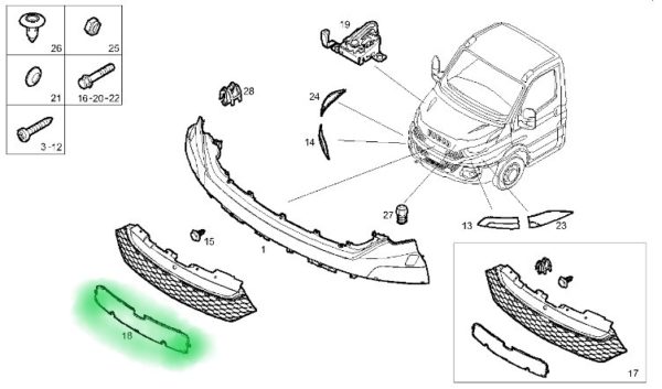 5801651748 NAKŁADKA KRATKA GRILL PRZÓD IVECO DAILY