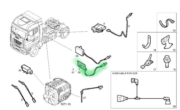 5801777219 CZUJNIK DŁUGOŚĆ PRZEWODU 608mm IVECO STRALIS