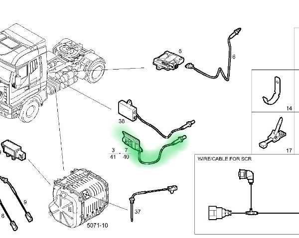 5801777219 CZUJNIK DŁUGOŚĆ PRZEWODU 608mm IVECO STRALIS