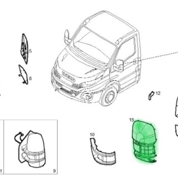 5801822999 OSŁONA LUSTERKA LEWA GÓRNA IVECO DAILY
