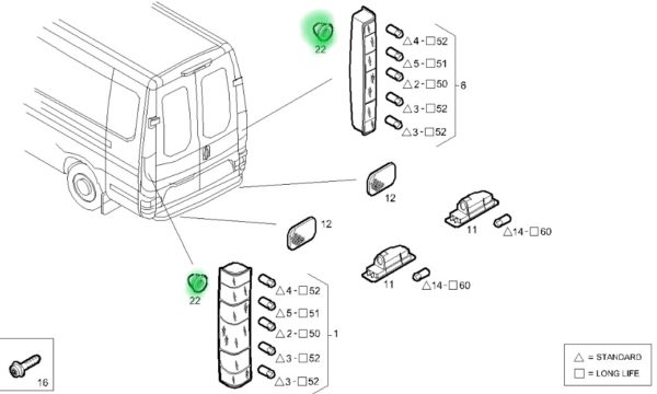 5801890544 SPINKA GUMOWA LAMPY TYŁ IVECO DAILY FURGON