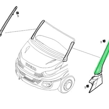 5802032581 Osłona słupka lewy zewnętrzny IVECO DAILY Listwa z kompletem spinek.