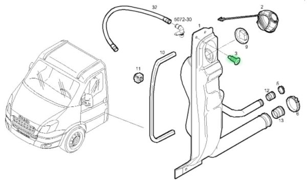 504111098 ŚRUBA MOCOWANIA WLEWU PALIWA IVECO DAILY