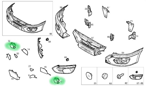 5802451457 HALOGEN LED IVECO DAILY 2019-. Strona zabudowy: przód lewy / przód prawy