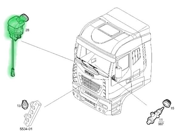 5802790763 DŹWIGNIA RĘCZNEGO IVECO STRALIS