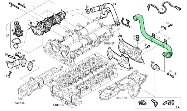 5801647605 PRZEWÓD POWIETRZA ZAWORU EGR IVECO DAILY. Dla silnika 3,0 diesel.