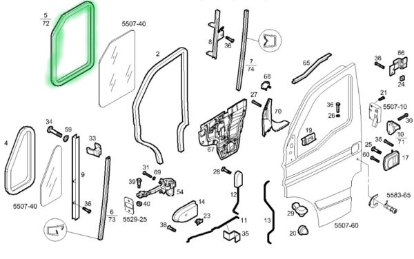 504042950 USZCZELKA SZYBY DRZWI IVECO