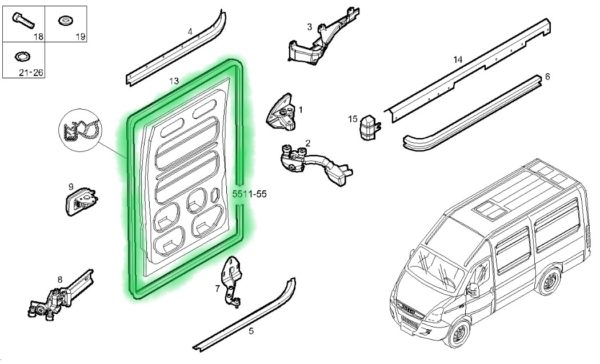 504045607 USZCZELKA DRZWI BOCZNYCH IVECO