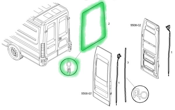 504084857 USZCZELKA RAMY DRZWI TYLNYCH IVECO