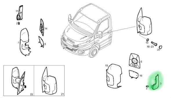 5802495900 KIERUNKOWSKAZ LEWEGO LUSTERKA IVECO DAILY