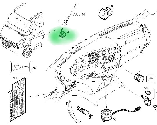 41040425 WSPORNIK ŁĄCZNIK ANTENY IVECO DAILY 06-